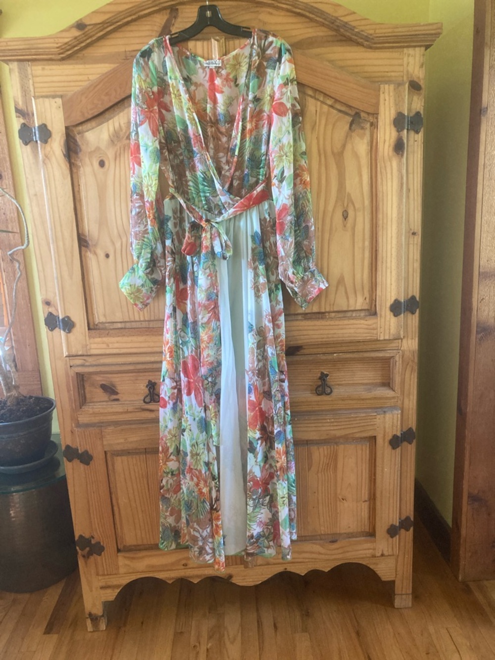 Floral Wrap Maxi Dress - Multicolor